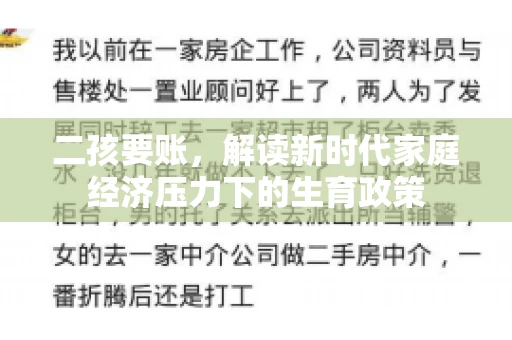 二孩要账,解读新时代家庭经济压力下的生育政策 二孩要账,解读新时代家庭经济压力下的生育政策