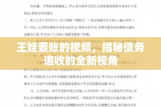 王娃要账的视频，揭秘债务追收的全新视角