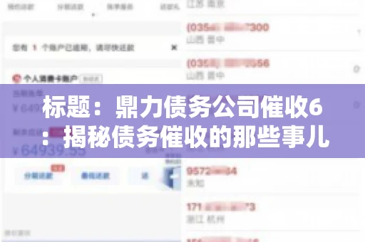 标题:鼎力债务公司催收6:揭秘债务催收的那些事儿 标题:鼎力债务公司催收6:揭秘债务催收的那些事儿