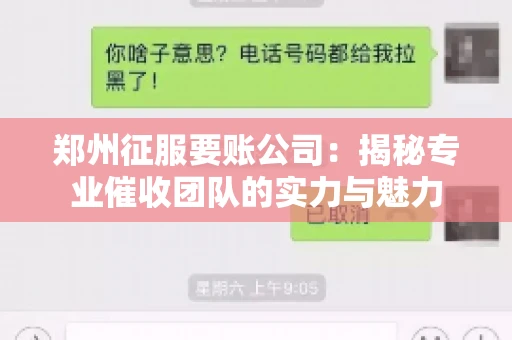 郑州征服要账公司：揭秘专业催收团队的实力与魅力