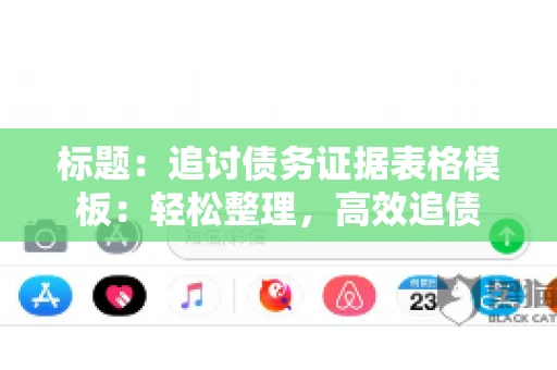 标题：追讨债务证据表格模板：轻松整理，高效追债
